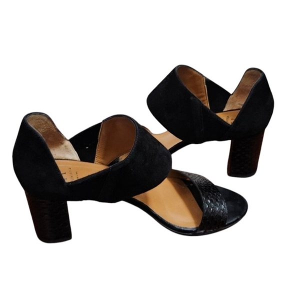 Aquatalia Suzanne Sneak print and Suede Black open toe shoes Size 6.5 - Picture 9 of 15